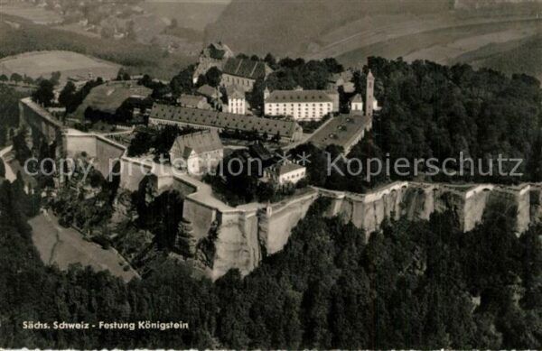 Koenigstein Saechsische Schweiz Festung Fliegeraufnahme