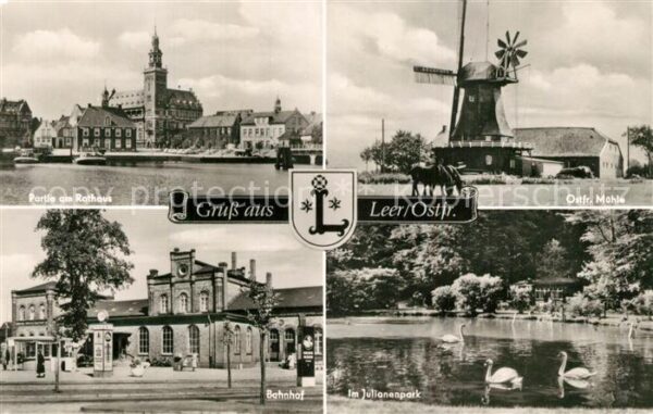 Leer Ostfriesland Rathaus Ostfriesenmühle Bahnhof Juliane