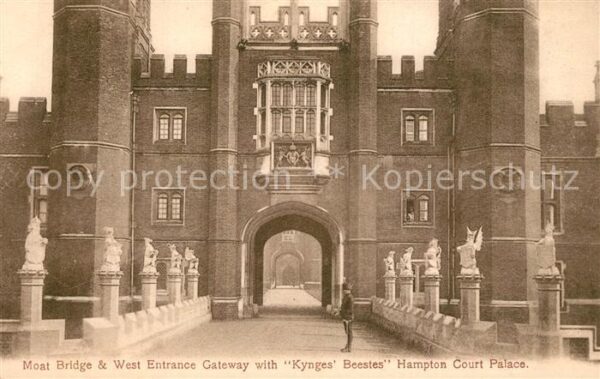 Hampton Court Palace Moat Bridge West Entrance Gatewa