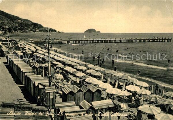 ALASSIO Savona Liguria IT Strand Mole Isola Gallinara