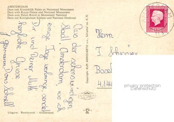 Amsterdam Niederlande Fliegeraufnahme Dom Palais National Mon – Bild 2