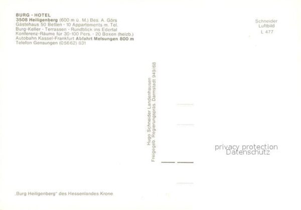 Heiligenberg Hessen Burg Hotel Fliegeraufnahme – Bild 2