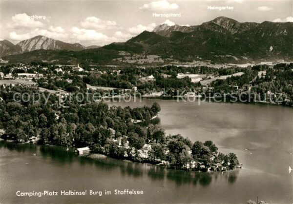 Staffelsee Campingplatz Halbinsel Burg Fliegeraufn