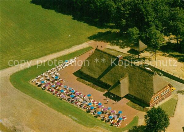 Wilsede Lueneburger Heide Witthöfts Gasthof Fliegeraufnahme