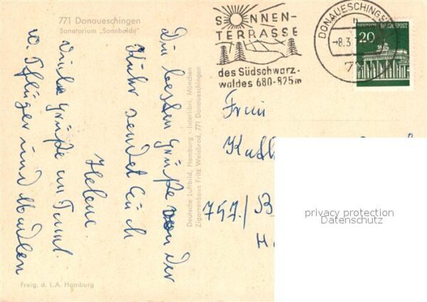 Donaueschingen Sanatorium Sonnhalde Fliegeraufnahme – Bild 2