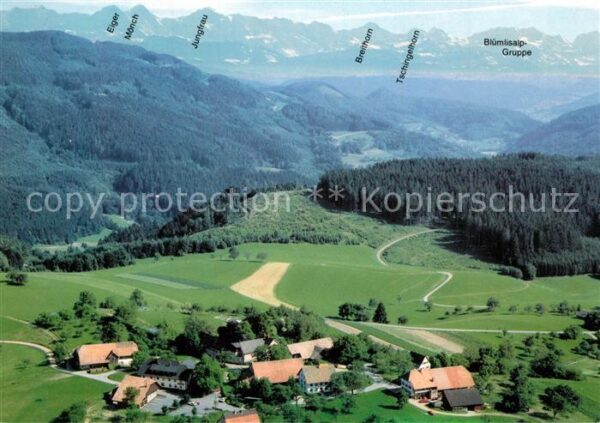 Tegernau Fliegeraufnahme mit Berggasthof Sennhüt