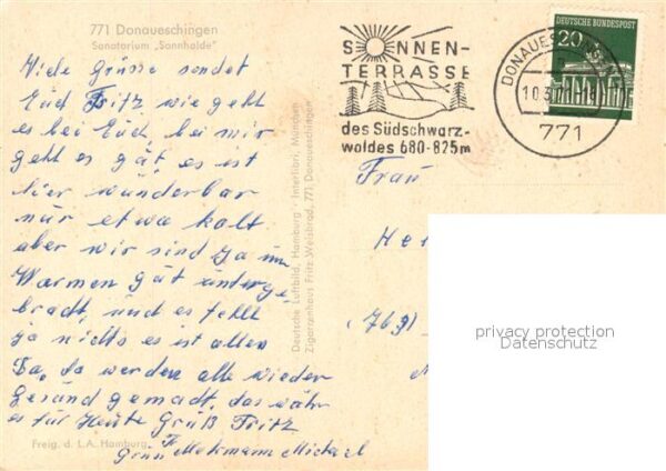 Donaueschingen Sanatorium Sonnhalde Fliegeraufnahme – Bild 2
