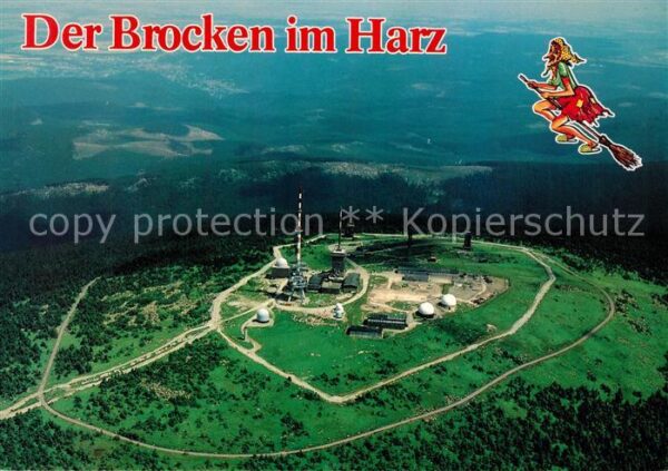 Brocken Harz Fliegeraufnahme mit Brockenhotel und Fe