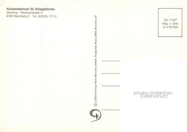 Starnberg Kursanatorium für Kriegsblinde Fliegera – Bild 2