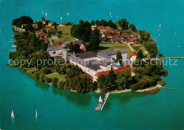 Fraueninsel Chiemsee Abtei Frauenwörth Fliegeraufnahme