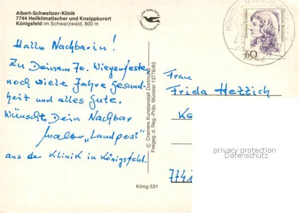 Koenigsfeld Schwarzwald Albert Schweitzer Klinik Fliegeraufnahm – Bild 2