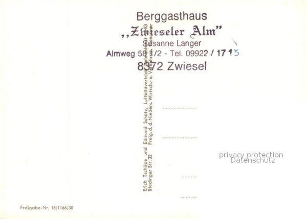 Zwiesel Niederbayern Berggasthaus Zwieseler Alm Fliegeraufna – Bild 2