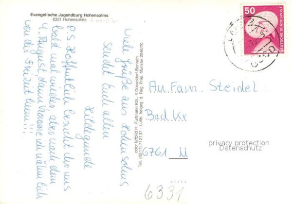 Hohensolms Fliegeraufnahme Evangelische Jugendburg – Bild 2