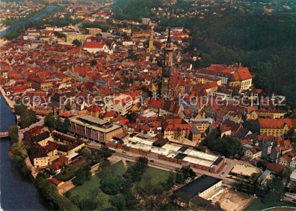 Landshut Isar Fliegeraufnahme Kaufhaus Hertie Ländert