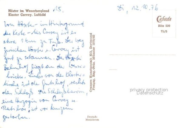 Hoexter Weser Fliegeraufnahme Kloster Corvey – Bild 2