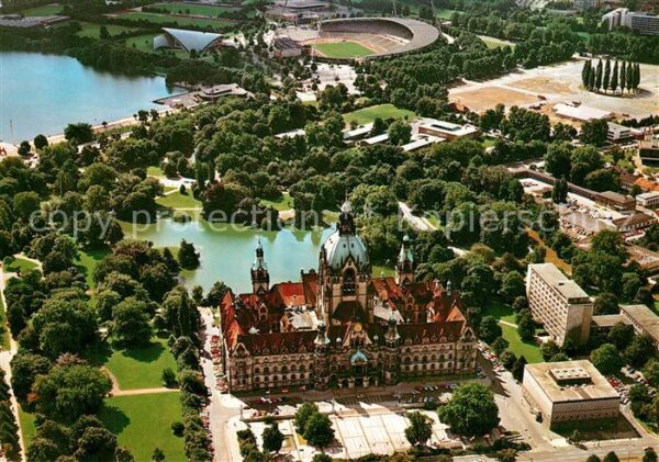 Hannover Fliegeraufnahme Neues Rathaus Sportzent