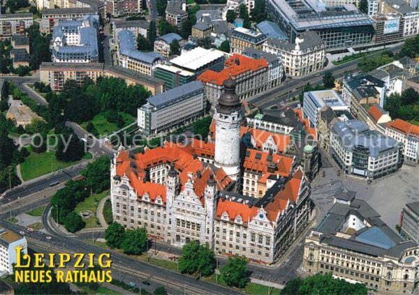 Leipzig Fliegeraufnahme Neues Rathaus
