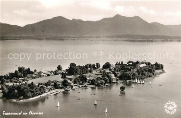 Fraueninsel Chiemsee Kloster Alpen Fliegeraufnahme