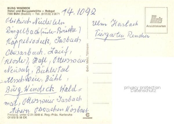 Buehl Baden Burg Windeck Hotel Burggaststätte Rebgu – Bild 2