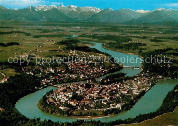 Wasserburg Inn Alpenpanorama Fliegeraufnahme