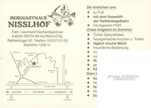 Reith Alpbachtal Berggasthaus Nisslhof Alpenpanoama – Bild 2
