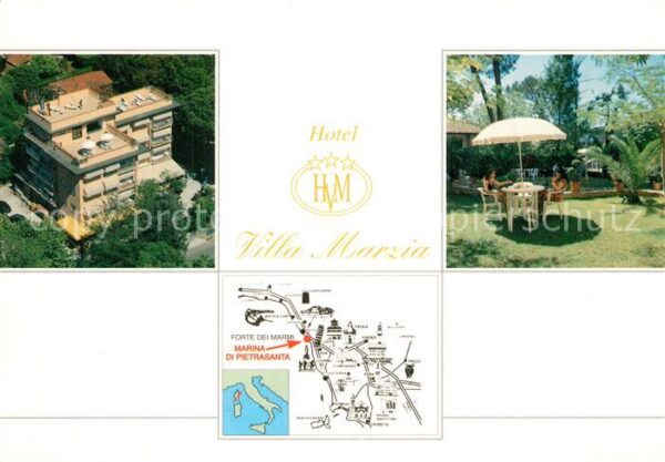 Marina di Pietrasanta Villa Marzia Garten Landkarte Fliegerau