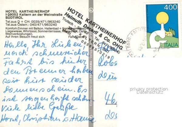 Kaltern Weinstrasse Tirol Hotel Kartheinerhof – Bild 2