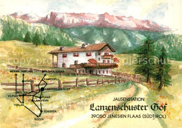Flaas Jenesien Jausenstation Lanzenschuster Hof Alpen