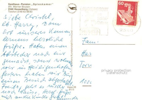 Hasselberg Ostsee Gasthaus Pension Spieskamer Landschafts – Bild 2