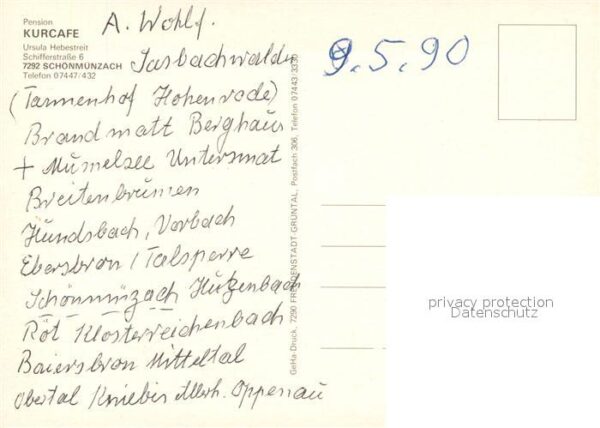 Schoenmuenzach Pension Kurcafe Schwarzwald – Bild 2