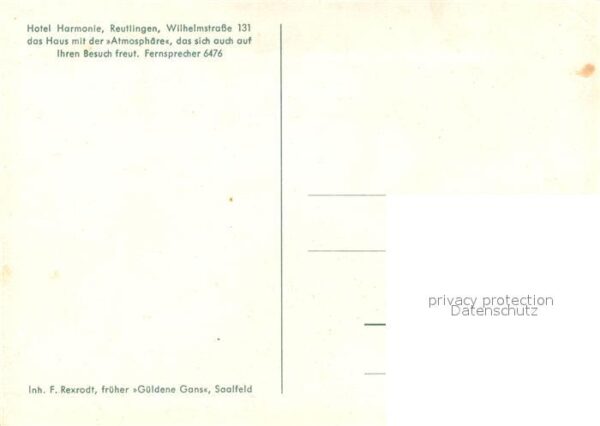 Reutlingen BW Hotel Harmonie Künstlerkarte – Bild 2