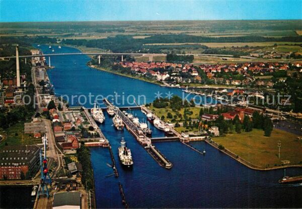 Holtenau Kiel Schleusen mit Hochbrücken Fliegeraufnah