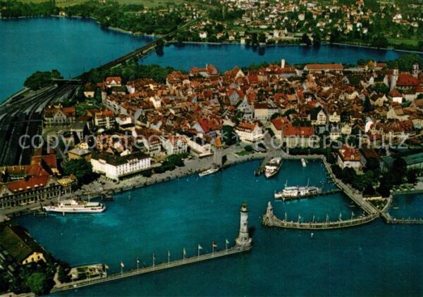 Lindau Bodensee Hafen Halbinsel Fliegeraufnahme