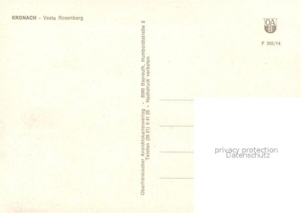 Kronach Oberfranken Veste Rosenberg Fliegeraufnahme – Bild 2