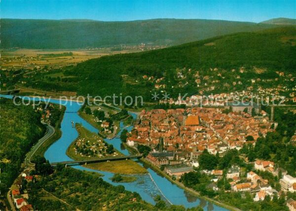 Hann. Muenden Zusammenfluss von Werra und Fulda zur W
