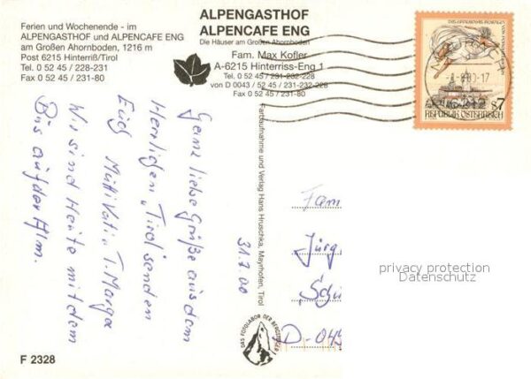Hinterriss Tirol Alpengasthof Alpencafe Eng Grosser Ahor – Bild 2
