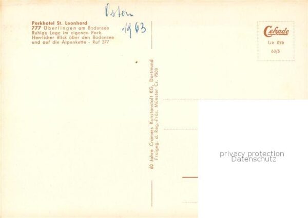 Ueberlingen Bodensee Parkhotel St Leonhard Alpenkette Fliege – Bild 2