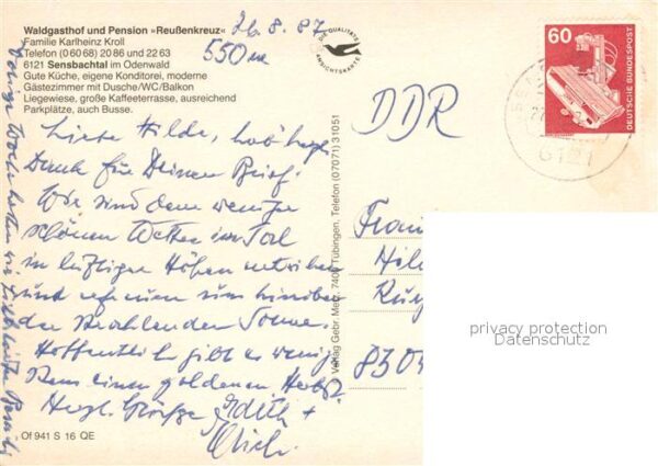 Sensbachtal Wald-Gasthaus Pension Reußenkreuz Krähb – Bild 2