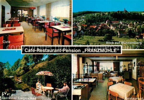Bad Wuennenberg Restaurant Cafe Pension Franzmühle