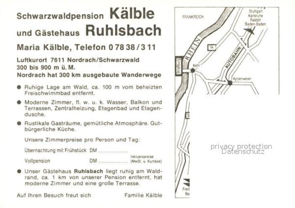Nordrach Pension Kälble Gasthaus Ruhlsbach – Bild 2