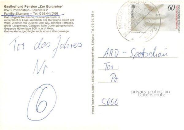 Pottenstein Oberfranken Gasthaus Pension Zur Burgruine – Bild 2