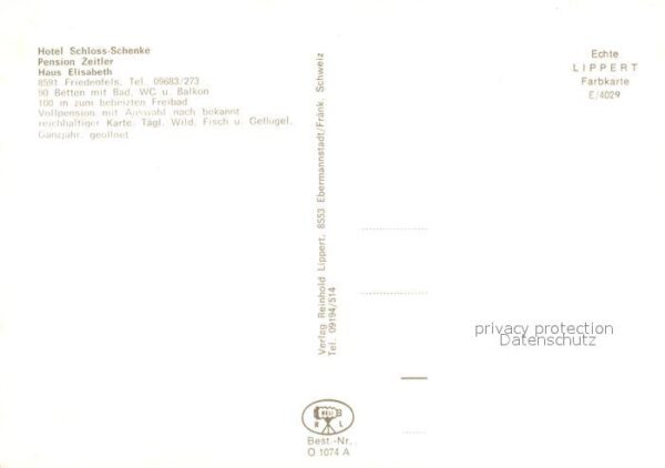Friedenfels Hotel Schloss Schenke Pension Zeitler H – Bild 2