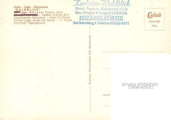 Hoerste Lippe Hotel Cafe Restaurant Waldblick – Bild 2