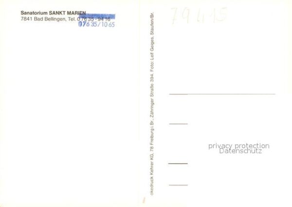 Bad Bellingen Sanatorium Sankt Marien – Bild 2
