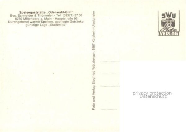 Miltenberg Main Speisegaststätte Odenwald Grill Miltenb – Bild 2