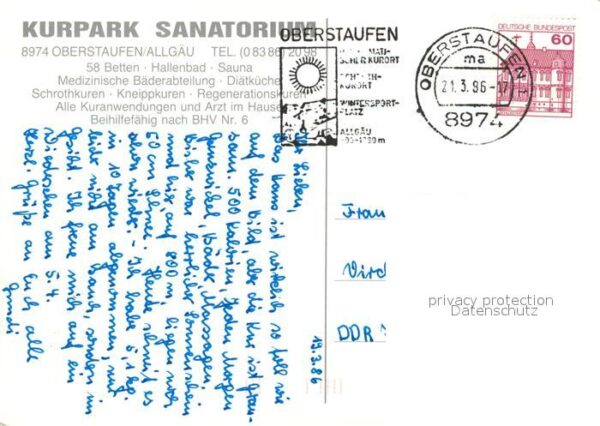 Oberstaufen Kurpark Sanatorium Schwimmbad – Bild 2