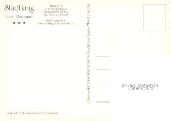Ueckermuende Mecklenburg Vorpommern Hotel Restaurant Stadtkrug – Bild 2