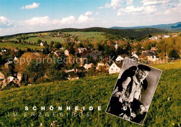 Schoenheide Erzgebirge Bürstenmacherort mit Bürstenmann