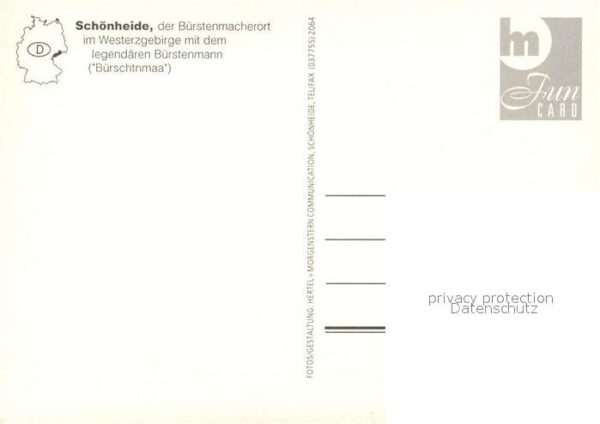 Schoenheide Erzgebirge Bürstenmacherort mit Bürstenmann – Bild 2
