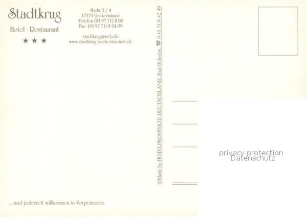 Ueckermuende Mecklenburg Vorpommern Hotel Restaurant Stadtkrug – Bild 2